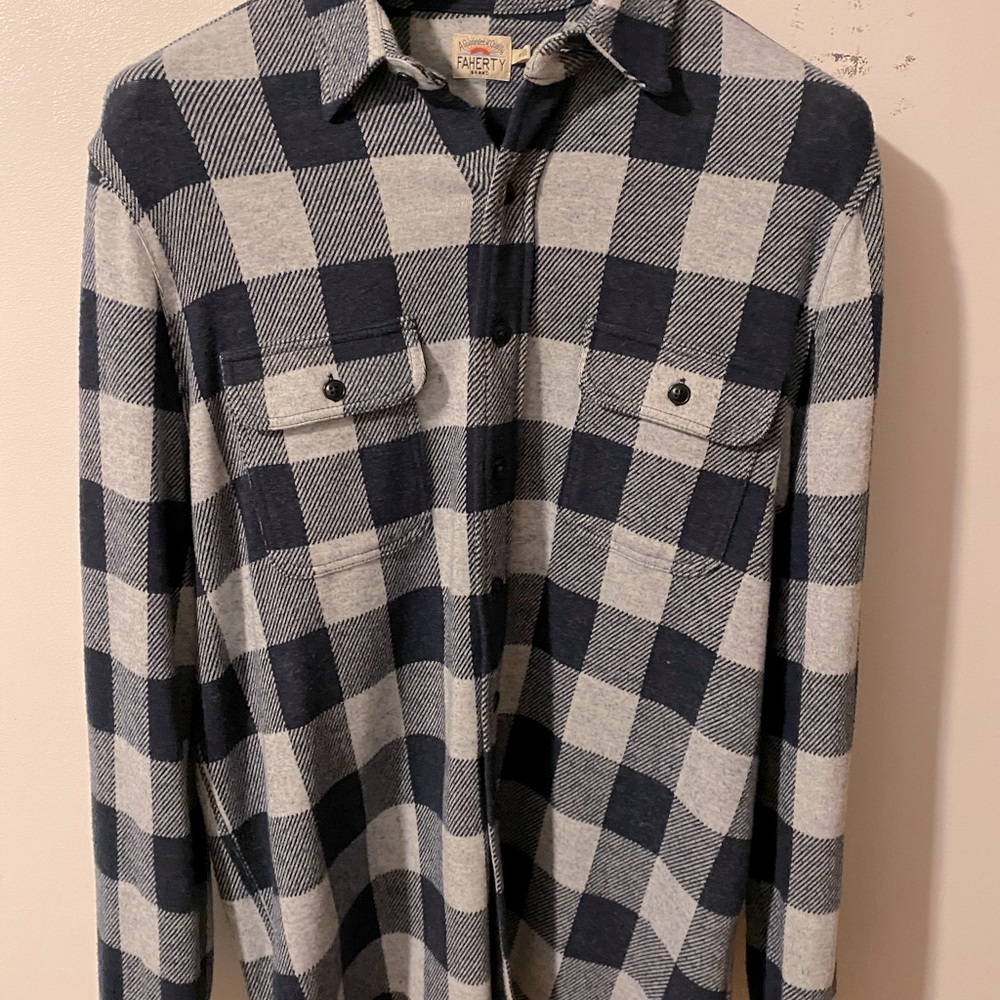 Faherty Legend Sweater Shirt, Arctic Buffalo, M